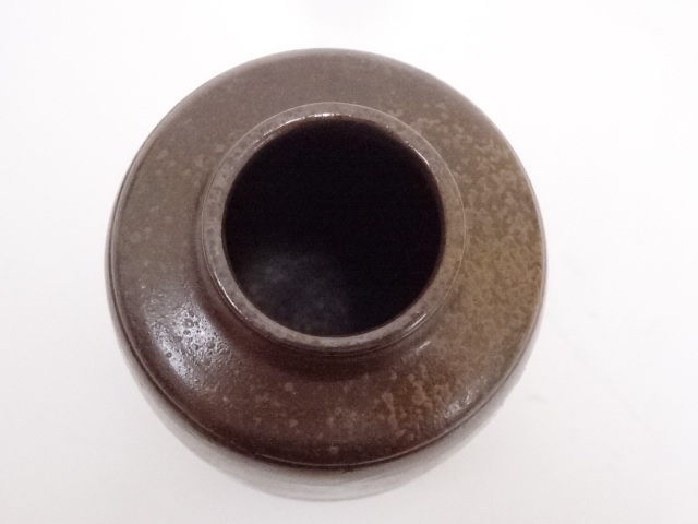 茶道具　備前焼　陶峰作　備前胡麻焼肩衝茶入　海松浪裂仕覆付　美品！！ 道具 ] - 道具 備前焼 木村陶峰造 肩衝茶入 □z | ネット